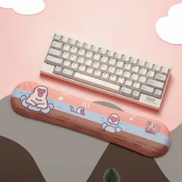 Keyboards Keyboard Wrist Rest Pad Support Mousepad Monkey Bath Memory Foam Ergonomic Silicone AntiSlip Office Gaming PC Laptop