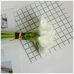 Whitney WB581 White Orange Real Touch Clivia Flower Flower Buequet Ramo de Novia boda accessoires de mariage