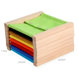 Kids Toy Montessori Baby Dressing Frame Practical Life Teaching Learning Educational Preschool Training Solid Wood with Cloth