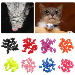 New 20pcs Cute Silicone Soft Cat Nail Caps / Cat Paw Claw / With Arc Pet Nail Protector/Cat Nail Cover With Free Glue Applictor