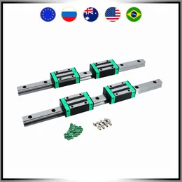 CNC Guides 2 PCs HGR15 500 mm Linear Guide Rail + 4 PCS HGH15CA / HGW15CC Sliders Blocklager für CNC -Router