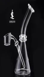 5039039 Acessórios para fumantes Quartz Beaker Bong com Banger de bolso lateral Bend oblíquo tigela 343 Fumulação de mão de fumante de cera Óleo de cera Hooka1586056