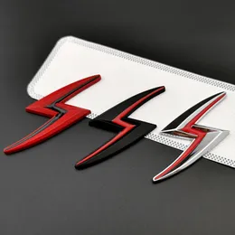 3D Metal Car Letters S Lightning Logo Emblem Fender Badge Trunk Stickers For Nissan 200sx 240sx Zenki Silvia S14 S15 Accessories