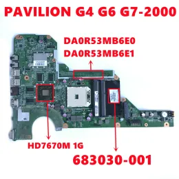 Placa -mãe 683030001 683030501 683030601 para HP G42000 G62000 G72000 Laptop Placa -mãe DA0R53MB6E0 DA0R53MB6E1 com 2160833000 1GB