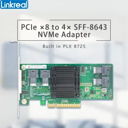 カードLinkreal 4ポートPCIE X8 SSD NVME U.2 SSD ADAPTER CARDLRNV93244I