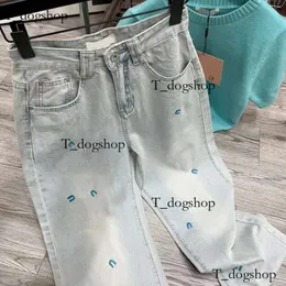 Vårdesigner Miu Womens Women Jeans High Maisted Loose Bule Wide Fashion Casual Letter Pluch Flash Slim Fit Slant Long Leg Woman Pants 274