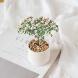 6st konstgjorda blommor Pompom Baby's Breath Diy Gifts Candy Box Fake Plants Christmas Garland Vase For Home Wedding Decoration