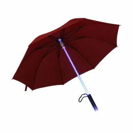 Taschenlampe Regenschirm LED-Sicherheitswarnlichter im Freien Regenschirme für Kinder Erwachsene 7 Farben blinken Langstreifen Nacht Regenschirm