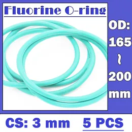 CS3mm FKM Gummi O Ring OD 165/170/175/180/185/190/195/2*3 mm 5pcs O-Ring Fluor Dichtendichtung Öldichtung grüner Oring