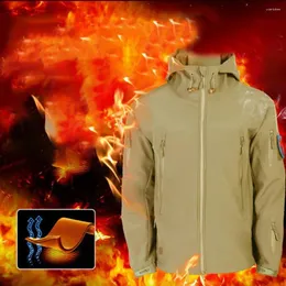 Men's Tracksuits 2Pcs/Set Stylish Men Set Fleece Lined Keep Warm Winter Coldproof Pure Color Jacket Suit