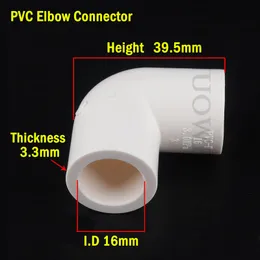 2 ~ 20pcs Ajustes de tubo de PVC brancos DIA DIA 16MM PVC PVC Cotovelo de cotovelo reto Conector Plástico Plástico Plástico DIY Acessórios