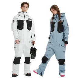 Frauen einteiliger Skiganzug Männer, die warme Außenberufe für den Snowboardanzug wachsen, wasserdichte Overalls Ski-Jumpsuit