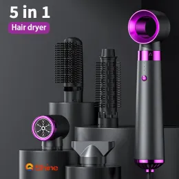 Torkar hårtork 5 i 1 varm luftkam Funktion Professionell Electric Hair Brush Multifunktion Salong Style Tool Fast Dry Blow Dryer