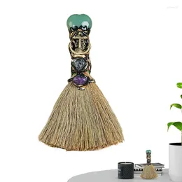 Dekorativa figurer Mini Broom Ornament Crystal Witch Amethyst Point Craft Divination Energy Hjärtformad altare 1 500 sökningar