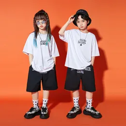 Kids Hip Hop Dance Outfit Summer Girls Jazz Wear Looke Tops Vest Short Suit Street Dance 공연 무대 의상 YS3941