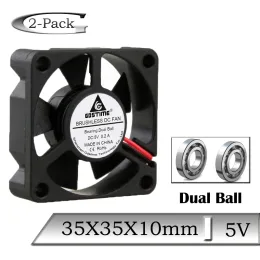 Kühlung 2 Stcs Gdstime DC 5V 35 mm 35 x 35 x 10 mm Mini bürstenloser Gleichstrom Axial Dual Kugellager Wärmelkühlungslüfter 3510b 3,5 cm 3D -Druckerkühler