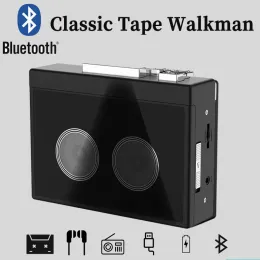 Jogador Bluetooth Cassette Player Player Vintage Classic Classic Sliver Autoflip Tape Hifi Cassette Player Radio FM