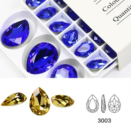 Glitzer Kristall Tränennagel Strassback Stellback Fancy Stone Drop Strass Diamond Art Dekorationen Glas Gems Applikat 3003
