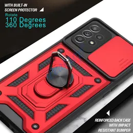 Phone Case For Oppo Reno 4 5 5Z Lite Realme 8 Pro A15 A15S A94 A53 A32 A72 A73 A74 A93 A54 4G 5G ring Bracket Push window Cover