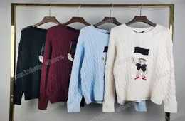 21SS Tasarımcıları Sweatts Lüks Erkek Kadın Macun Bez Jacquard Bear Nakış Mektubu Paris Moda Top Kalite Sokak Uzun Sleev5024333