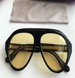 Роскошный унисекс -пилот Bigrim Sunglasses рамки градиентных линз UV400 Nightvision Yellow Imported Plank Fullrim 6013150 для Prescript6028604