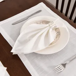 12 pcs White Napkin Table Napkin party Wedding Tablecloth Restaurant Household CottonLinen Napkin table Mat