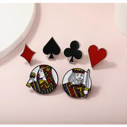 High Quality Novelty Poker Enamel Pins Fashion Geometric Lapel Badge Brooches Jewelry Clothes Accessories Gifts For Women Men