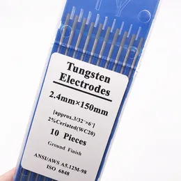 Jinslu WC20 Tungsten Electrode Profesyonel Tig Rod için TIG Kaynak Makinesi Gri Uç 10 PCS