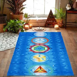 Arcobaleno 7 chakra mandala bohemia coperta arazzo estate asciugamano da spiaggia yoga tappetino tappeto da letto tappeto soggiorno cuscino