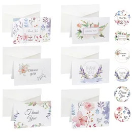 24/48 Set Ins Flower Thank You Card Busta Inviluppo SET semplice Creative Blessing Crea benedizione Card Card Decorazioni fai da te