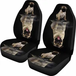 Pug Pets Dogs Animal Car Seat Cover 102918, pacote de 2 capa de proteção universal no banco da frente