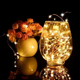 مصباح الجنية المقاوم للماء العام الجديد LED عيد الميلاد ضوء النحاس سلسلة سلك الضوء لحضور حفل زفاف حزب جارلاند 1M 2M 3M 5M سلسلة الضوء