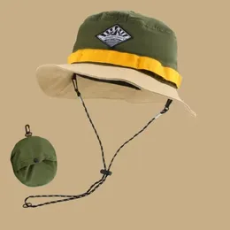 Japansk snabbtorkning Packable Hat Fisherman Hat Women Summer Sun Hanging Bag Bergsklättring Leisure Semester Visor Basin Hat 240410
