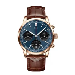 42 -мм мужские часы для деловых путешественников Urban Explorers Нейтральные наручные часы Человек Япония vk Quartz Watch294f