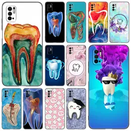 Caixa de telefone dentário para Xiaomi Redmi Nota 7 8 9 10 11 8t 10t 9s 10s 11s 4g 11e 11t Pro 5g TPU mole tampa preta