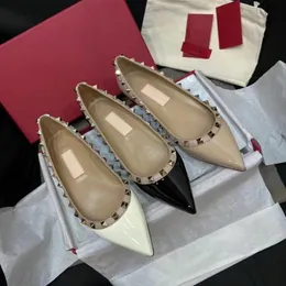 Designerskie damskie buty płaskie naczyń na plaży seksowny biznes czarny nagie patent skórzane damskie płaskie buty koronkowe torba na kurz 34-44