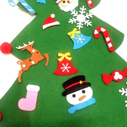 As crianças sentiram a árvore de natal Papai Noel, boneco de neve do boneco de neve, decoração de Natal para casa Navidad 2022 decoração de ornamento de natal de ano novo