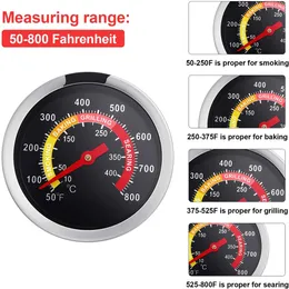 Köttgrilltermometer för köket Matlagning BBQ Oven Grill Outdoor Dial Display Food Temp Rotisserie Gauge Meter