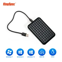 Kapsling KingSpec USB3.0 HDD -kapsling 2.5 tum seriell port SATA SSD Hard Drive Case Support 6TB Transparent mobil extern HD -fodral