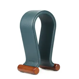 Stands Samdi couro/fone de ouvido de madeira Stand Universal Gaming Headset Hanger para laptop smartphone smartphone grátis
