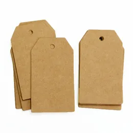 100pcs 4x7cm Vintage Blank Kraft Paper Tag Wedding Birthday Party Gift Tag Packing Hang Tags DIY Sewing Garment Tag Price Labels