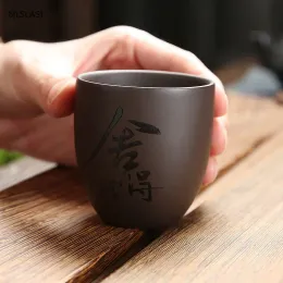 4 pezzi/set Yixing Purple Clay Tè tazza di acqua tazza di tazze da caffè fatti a mano Coppa di tè personalizzati Accessori set da tè personalizzato 120ml