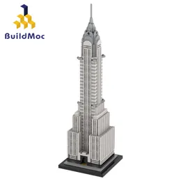 MOC Empire Building Architecture New York Edifício Blocos de construção para City-Chryslers-Town View Bricks Toys Kid Gifts