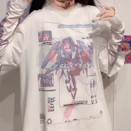 Qweek Anime Graphic T Roomts Women 2022 Egirl Summer Split Dliteves рубашка футболка Femme e Girl Top Mujer Alt Olde Aesthetic