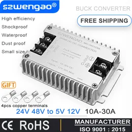 Buck 24V 36V 48V till 5V 12V 10A 20A 30A DC DC -omvandlare Stig ner 12 volt till 5 volt spänningsregulator Nyaste typ för bilar Solar