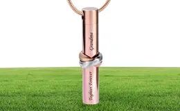 Fashion jewelry custom Loving Memory Together Forever brother rose gold Cylinder Memorial Pendant Ashes Urn Cremation Necklace8534901