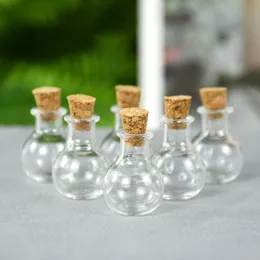 10pcs/lote mini garrafa de vidro transparente com rolhas de cortiça Amall Wish Jar Drift Bottle para a decoração de festa de aniversário de casamento de Natal