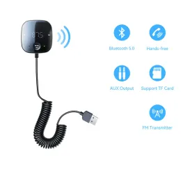 Oyuncular Bluetooth5.0 Araba Audio Verici Kablosuz FM Verici Aux Audio Alıcı Araba Mp3 Oyuncu Kayıpsız Oynatma Handfree Araba Kiti
