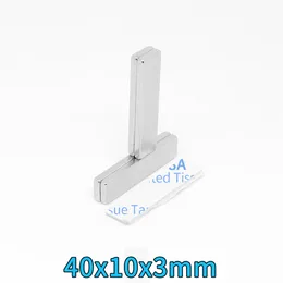 2/5/10/20/30/50pcs 40x10x3mm Block Kraftfulla starka magnetiska magneter 40*10*3 Kvadrat permanent NDFEB -magnet med 3M tejp 40x10x3