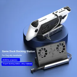 Хабс -консоль консоль HDMICATALIBLE Dock Stand 4K 60 Гц Gigabit Ethernet 1000 Мбит / с типа C USB 3,0 2.0 PD 100W RJ45 для Rog Ally Game